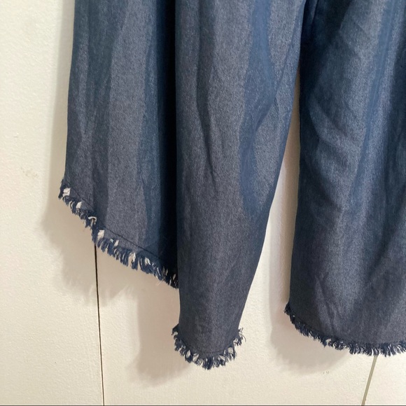 Romper Jumpsuit Chambray Denim Wide Leg Lightweight Cami  Culottes Womens Small - Picture 9 of 16